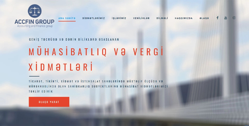 Accfin mühasibatlıq şirkəti üçün veb sayt — 1