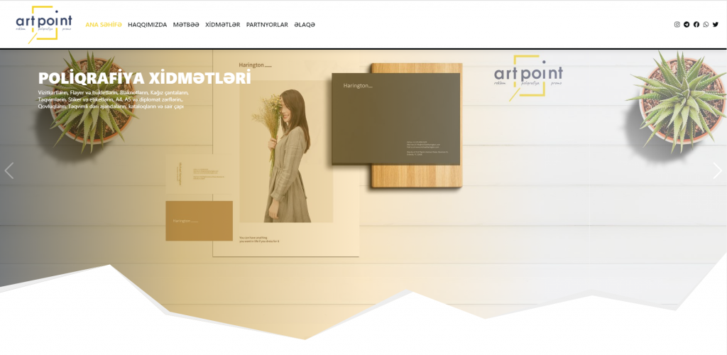 ArtPoint Dizayn və Poliqrafiya şirkəti üçün veb sayt — 1