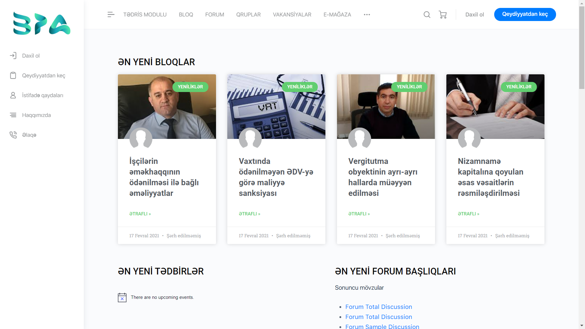 Biznes Peşəkarları Assosasiyası üçün veb sayt — 1