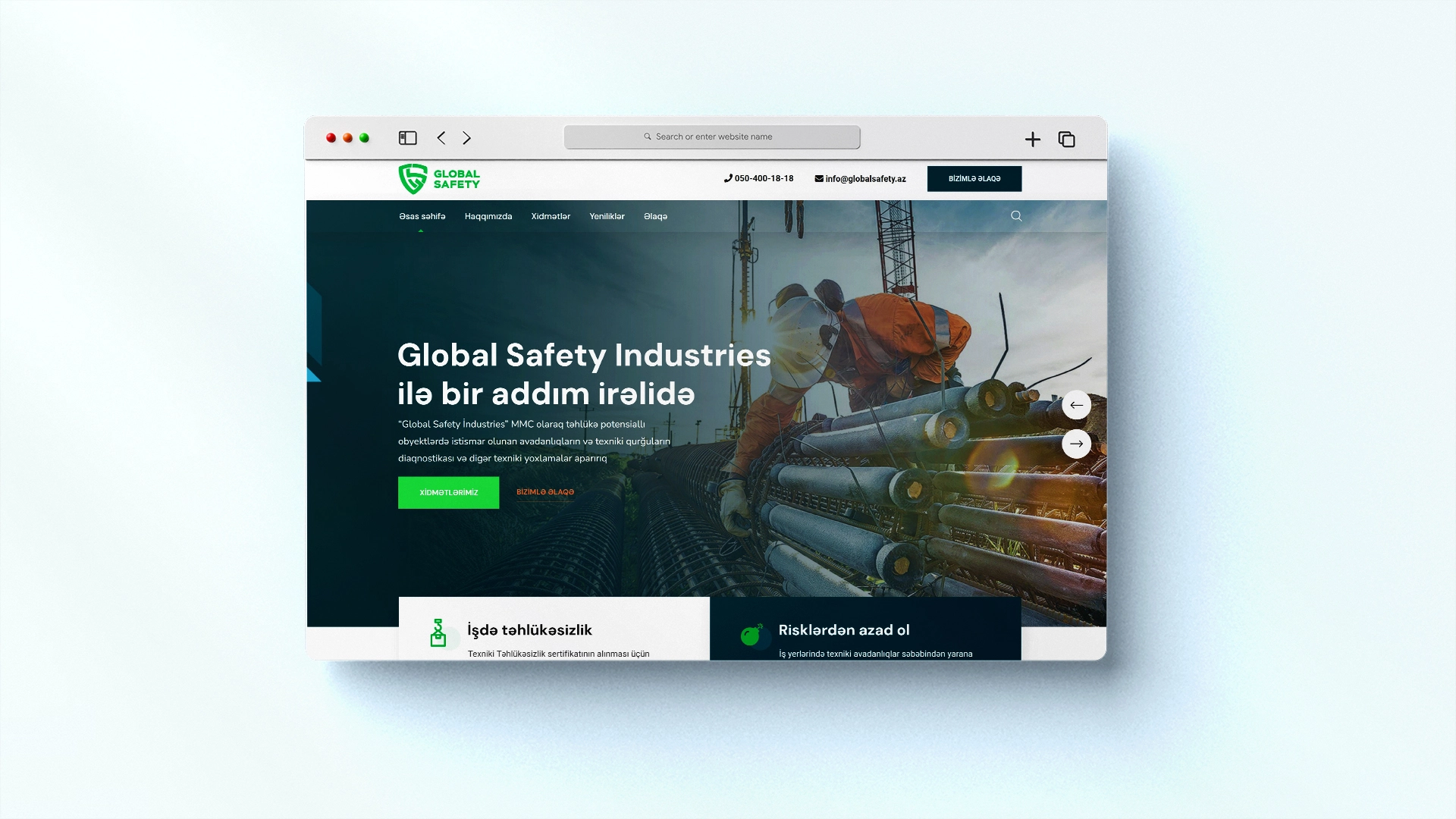 Global Safety şirkəti üçün veb sayt — 1