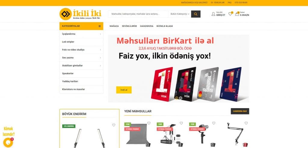 İkili 2 elektronik məhsullar şirkəti üçün veb sayt — 1
