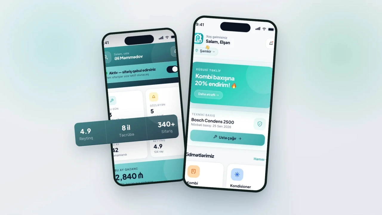 Ideal Service üçün Usta və Məişət Xidmətləri Sifarişi Mobil Tətbiqi – 2
