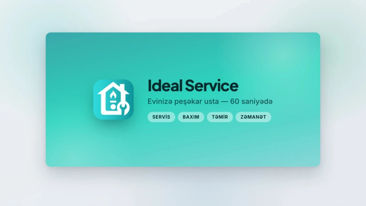 Ideal Service üçün Usta və Məişət Xidmətləri Sifarişi Mobil Tətbiqi – 3