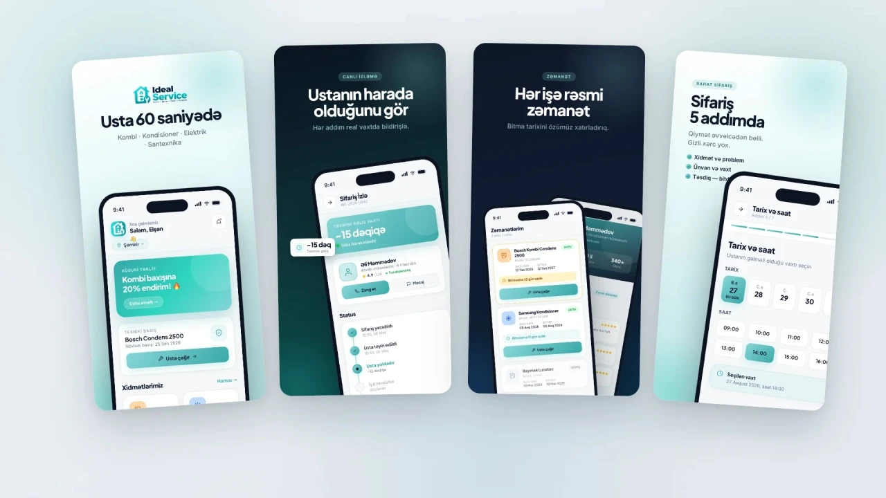 Ideal Service üçün Usta və Məişət Xidmətləri Sifarişi Mobil Tətbiqi – 4