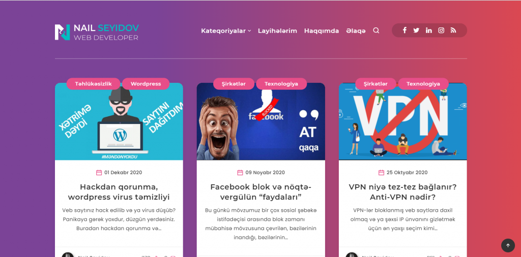 Nail Seyidov üçün şəxsi bloq və veb sayt — 1