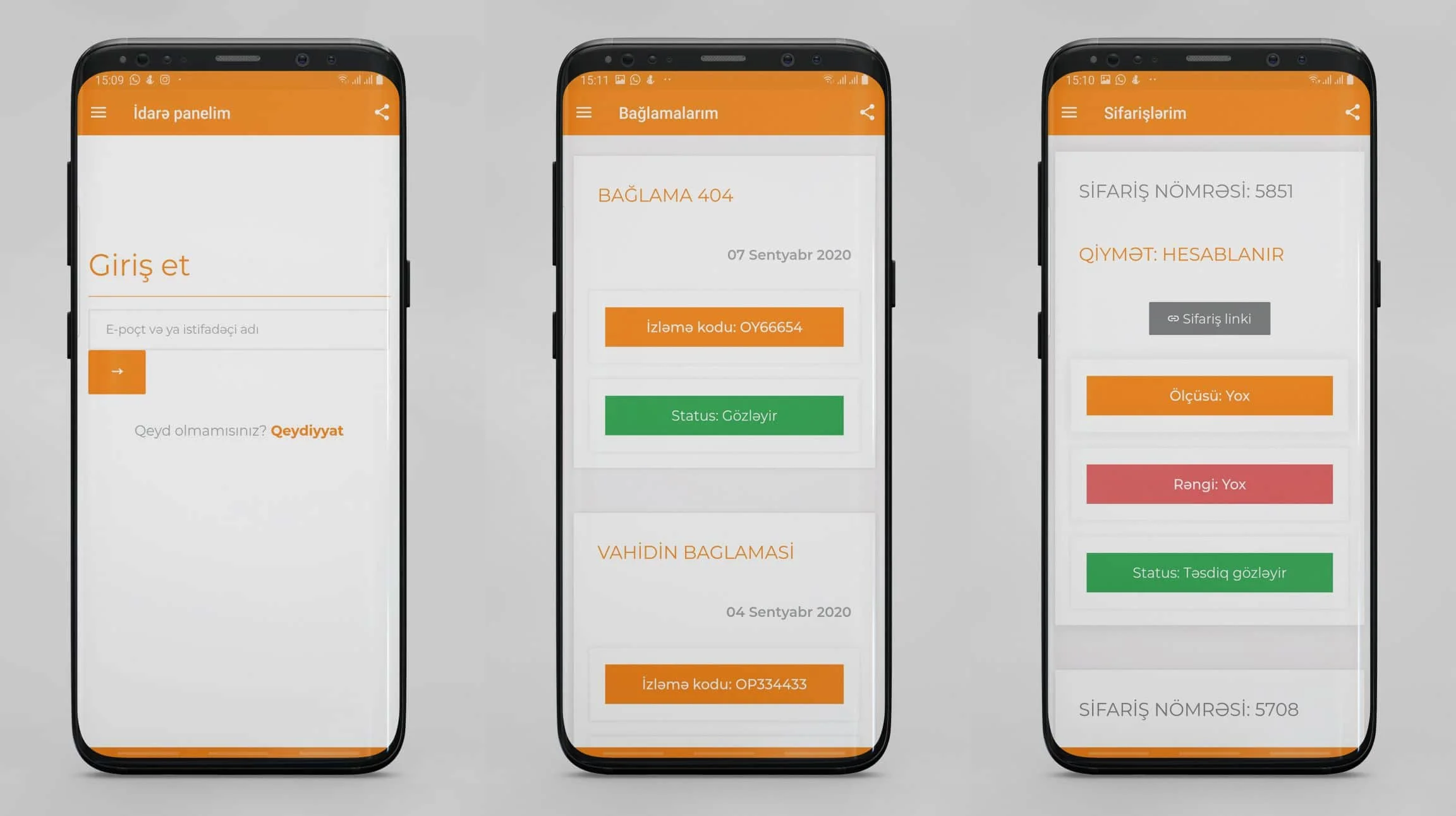 Optimal Yolla karqo şirkəti üçün mobil tətbiq — 1