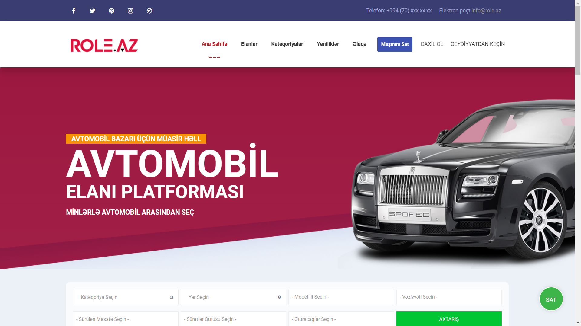 Role.az avtomobil satışı portalı — 1