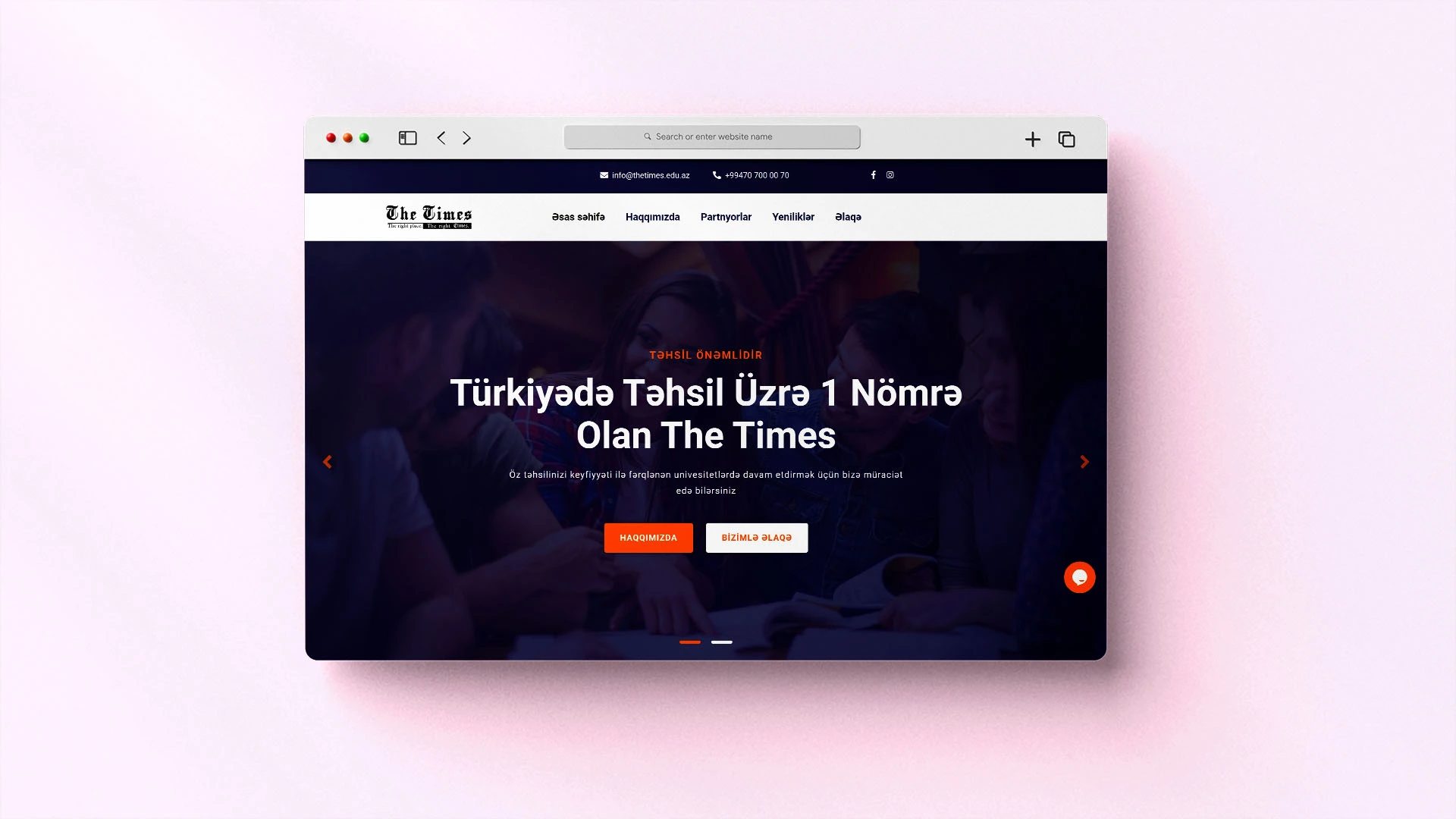The Times şirkəti üçün veb sayt — 1