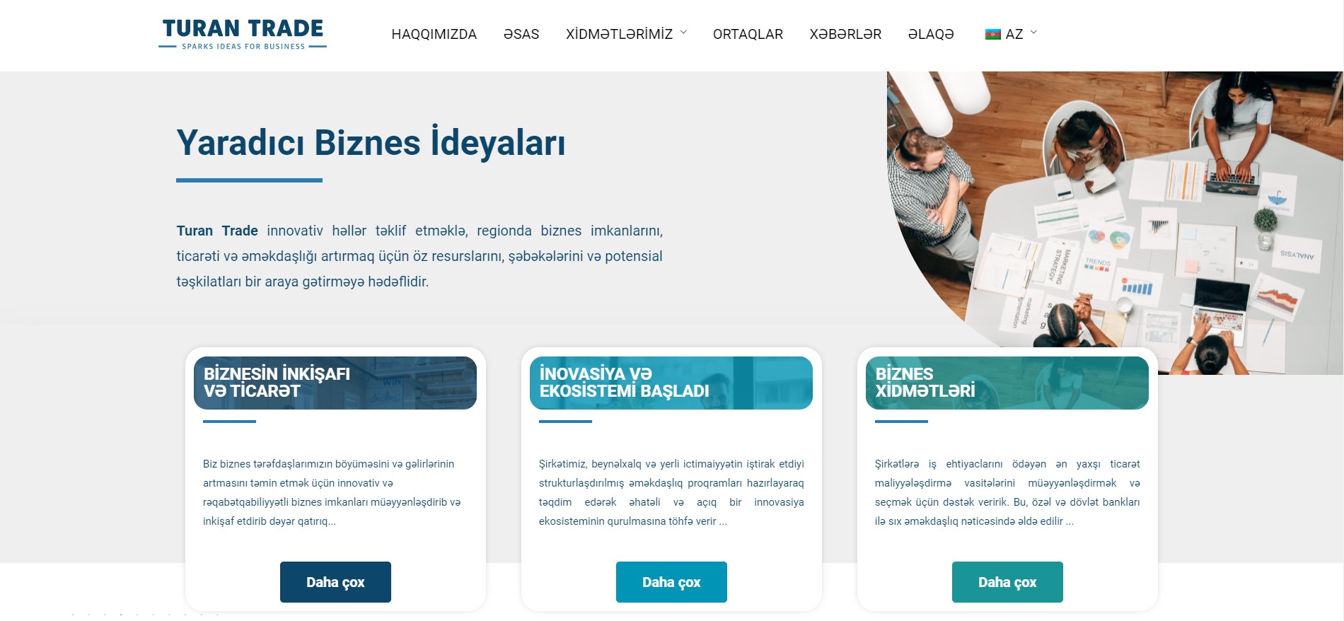TuranTrade şirkəti üçün veb sayt — 1
