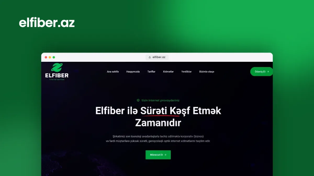 Elfiber internet provayderi üçün veb sayt – 3
