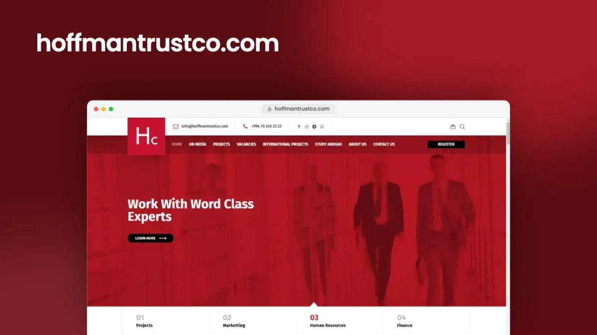 Hoffmantrustco şirkəti üçün veb sayt – 3
