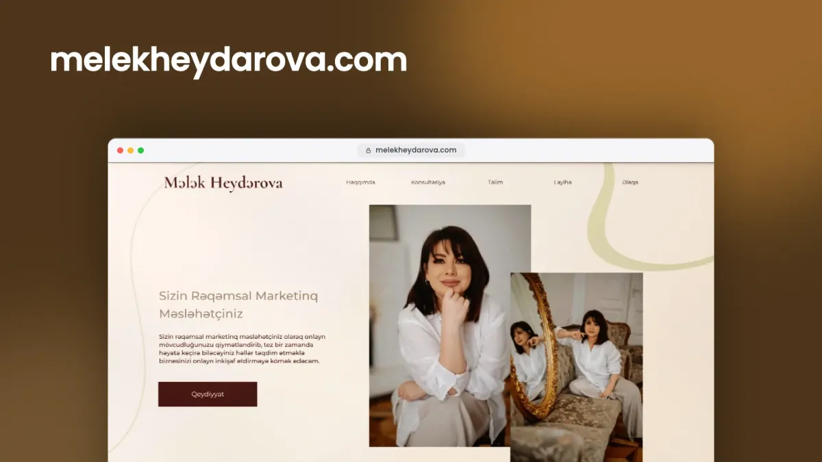 Personal website for marketing expert Mələk Heydərova – 3