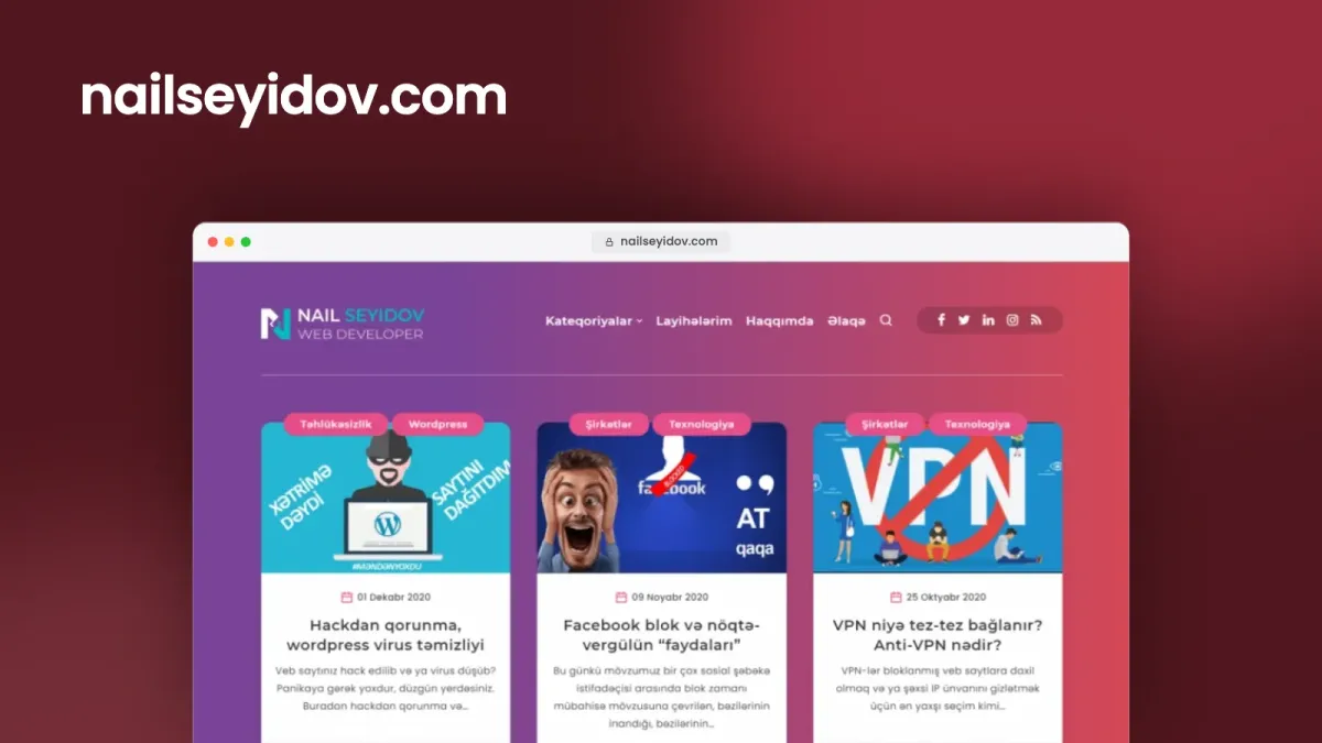 Nail Seyidov üçün şəxsi bloq və veb sayt – 3