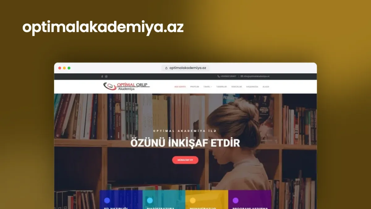 Optimal Akademiya üçün veb sayt – 3