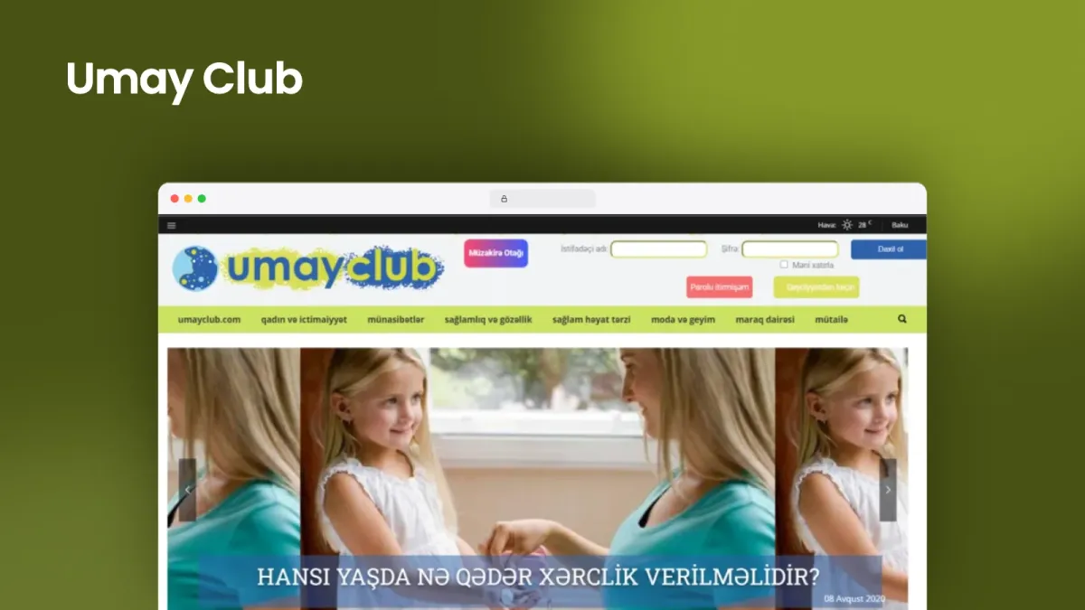 Website for UmayClub women’s portal – 3