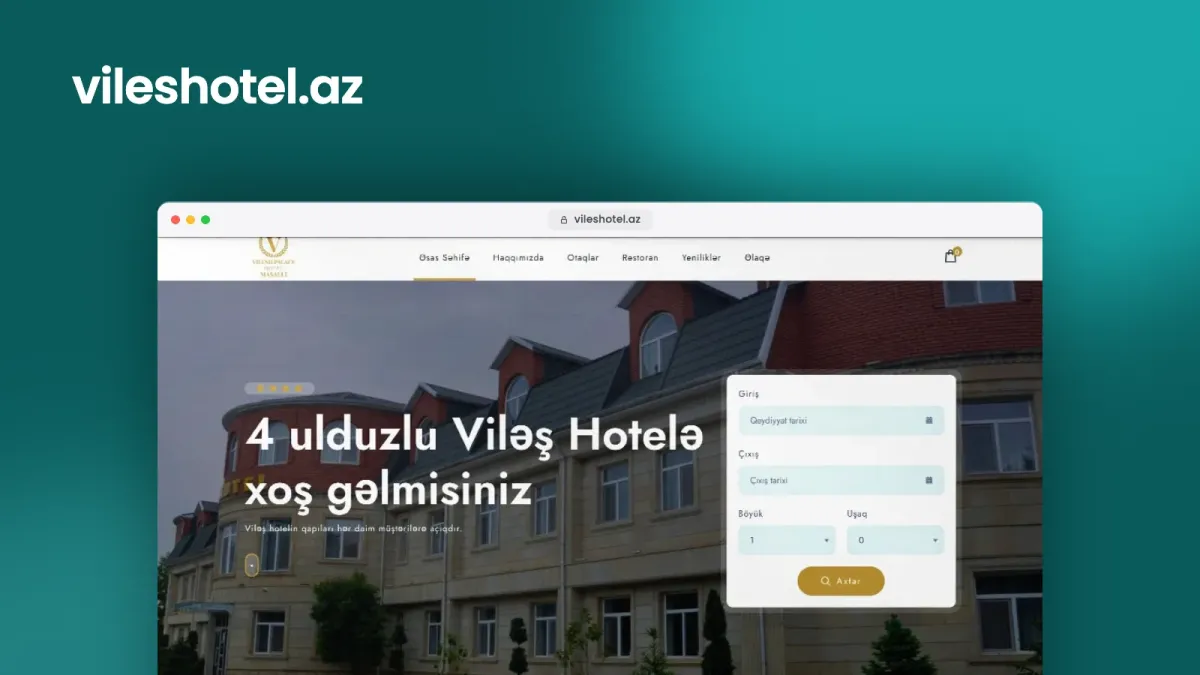Viləş Hotel üçün veb sayt – 3