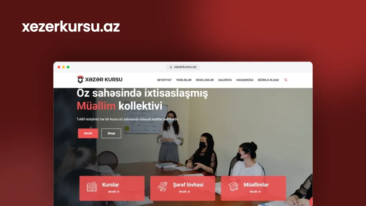 Website for Xəzər Kursu education center – 3