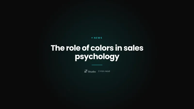 The role of colors in sales psychology