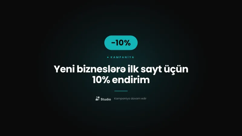 Yeni bizneslərə ilk sayt üçün 10% endirim