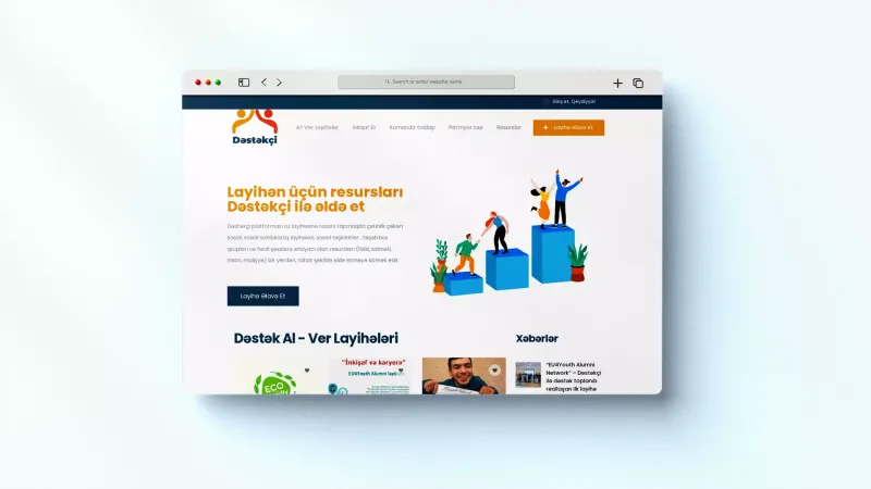 Website for Destekchi startup support platform