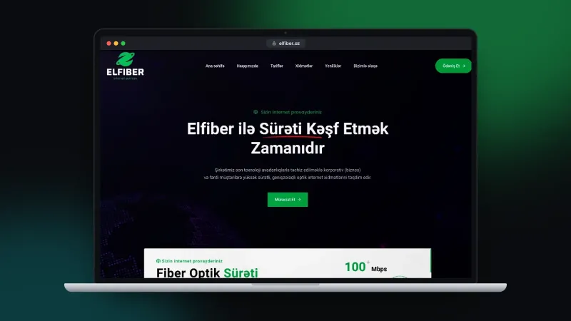 Elfiber internet provayderi üçün veb sayt – 1