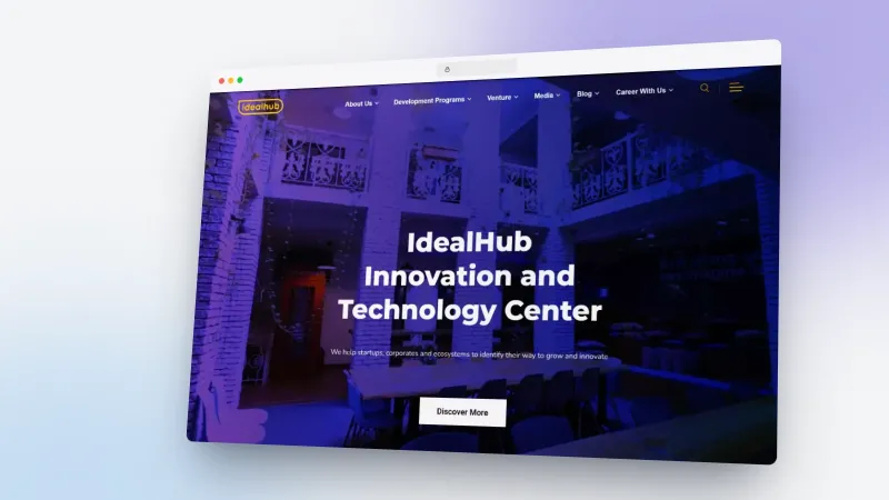 Веб-сайт для Центра инноваций и технологий IdealHub – 2