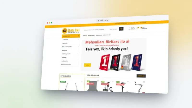 İkili 2 elektronik məhsullar şirkəti üçün veb sayt – 2