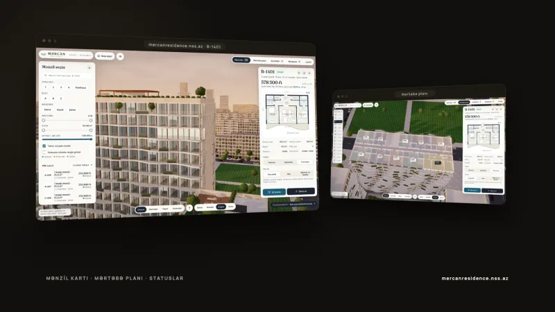 Mərcan Residence — 3D Sales Website Concept – 2