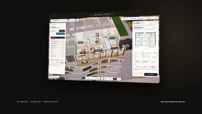 Mərcan Residence — 3D Sales Website Concept – 4