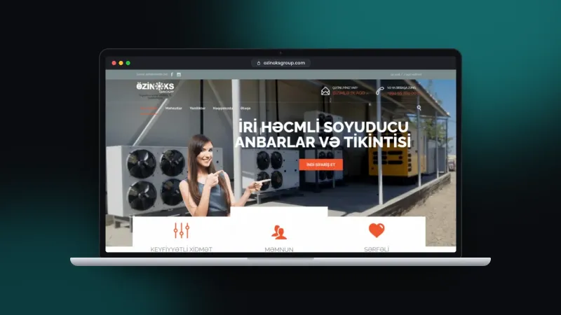 Ozinoks Group Soyuducu Anbar tikintisi və avadanlıq şirkəti üçün veb sayt – 1