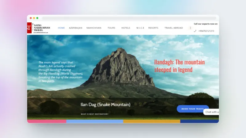 Nakhchivan Travel Naxçıvanın turizm şirkəti üçün qlobal veb sayt