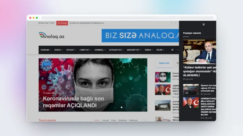Analoq xəbər portalı üçün veb sayt
