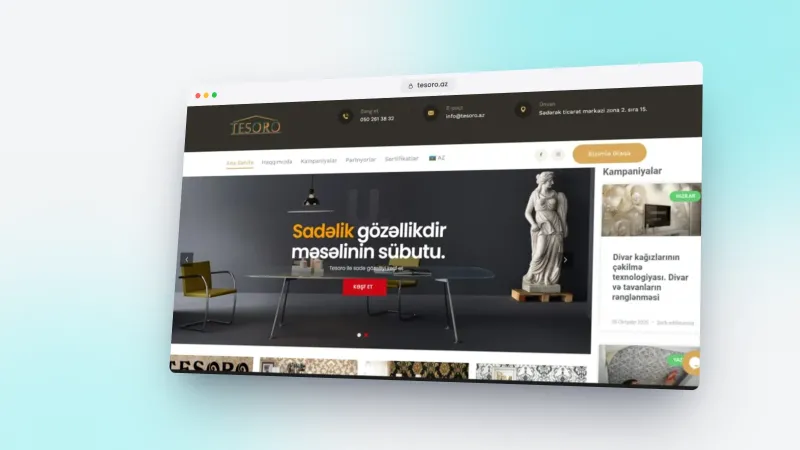 Website for Tesoro wallpaper company – 2