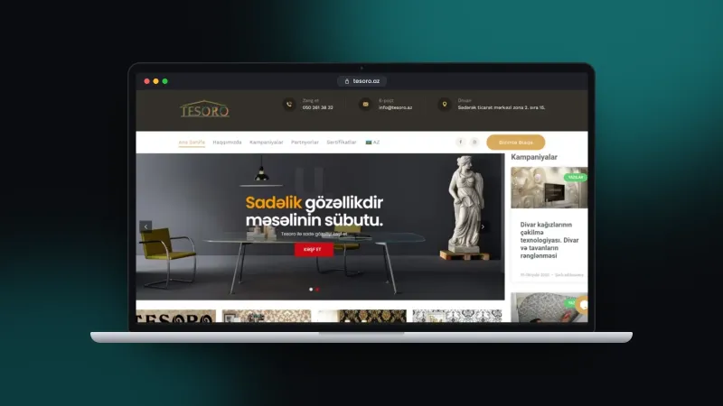 Website for Tesoro wallpaper company – 1